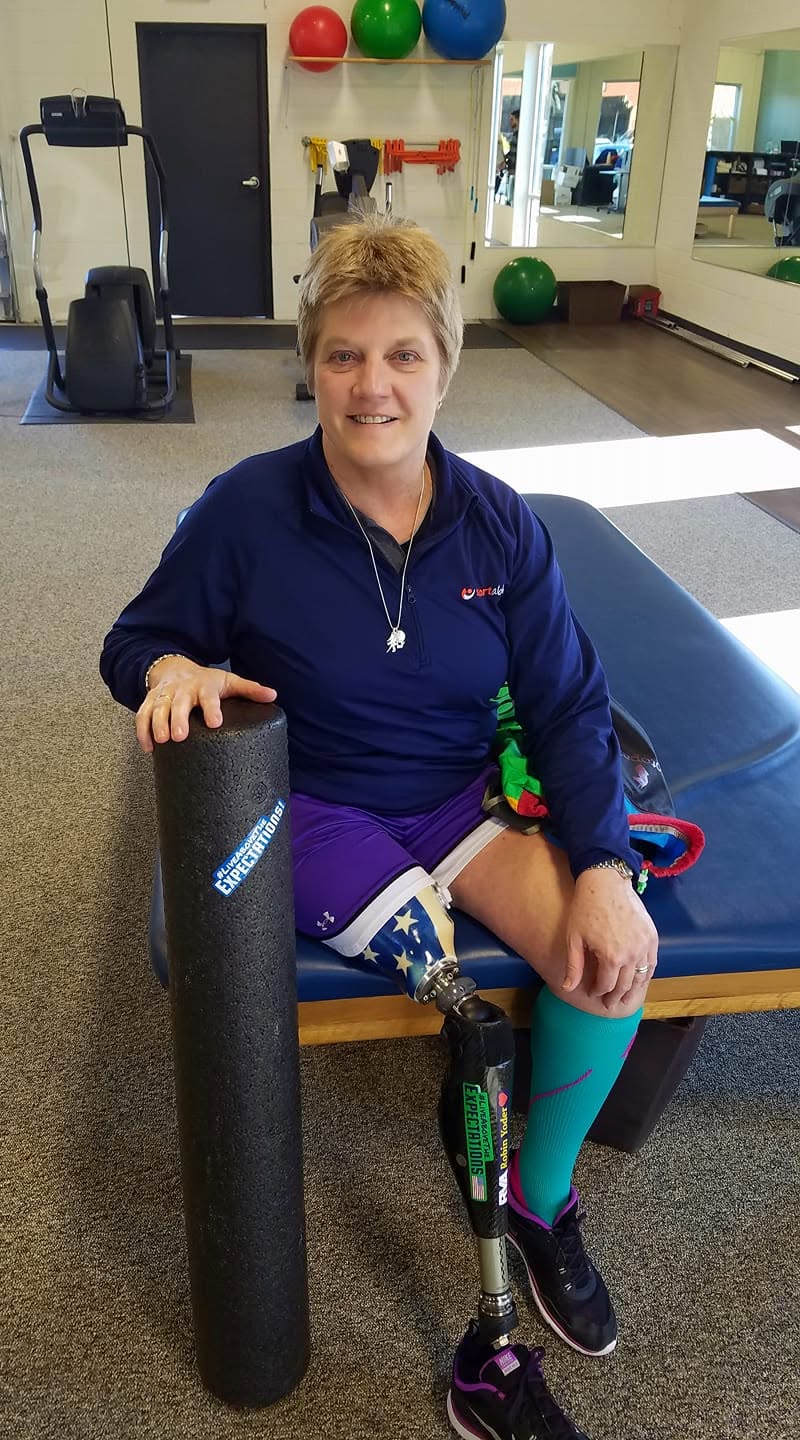 Robin at a physical therapy clinic