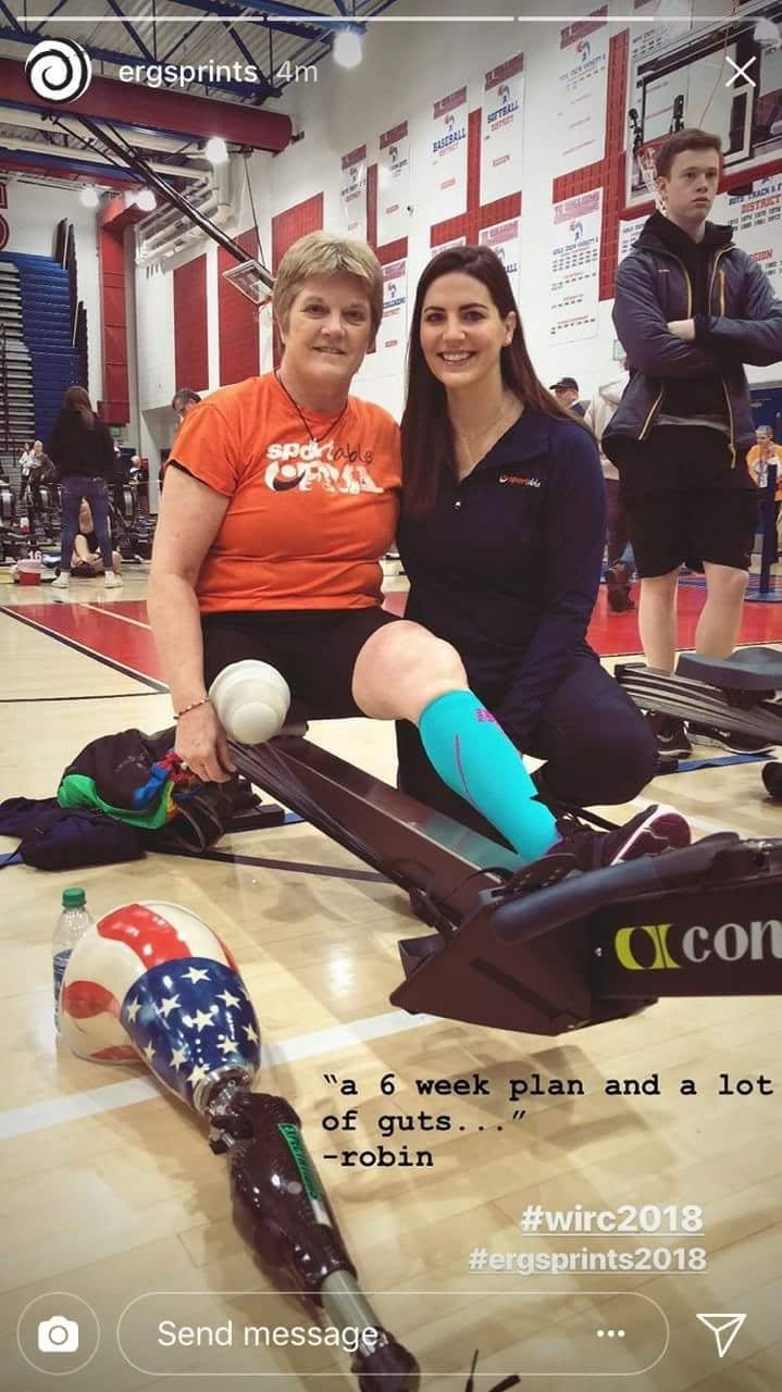 Robin at the erg after setting her 2018 world record